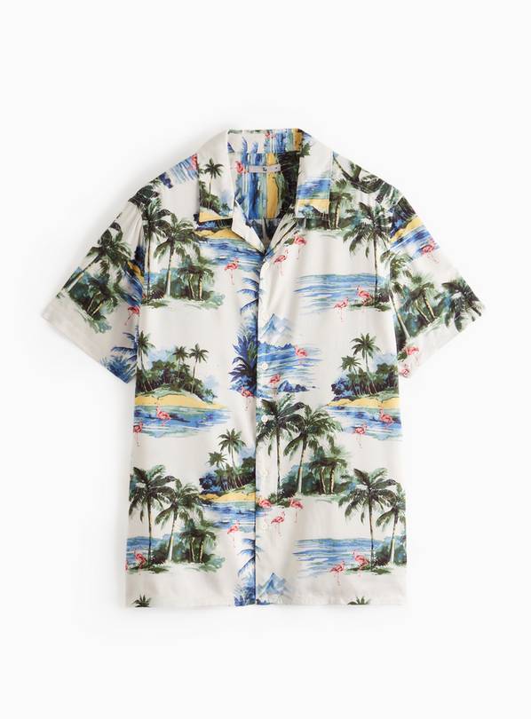 Watercolour Flamingo Print Shirt M